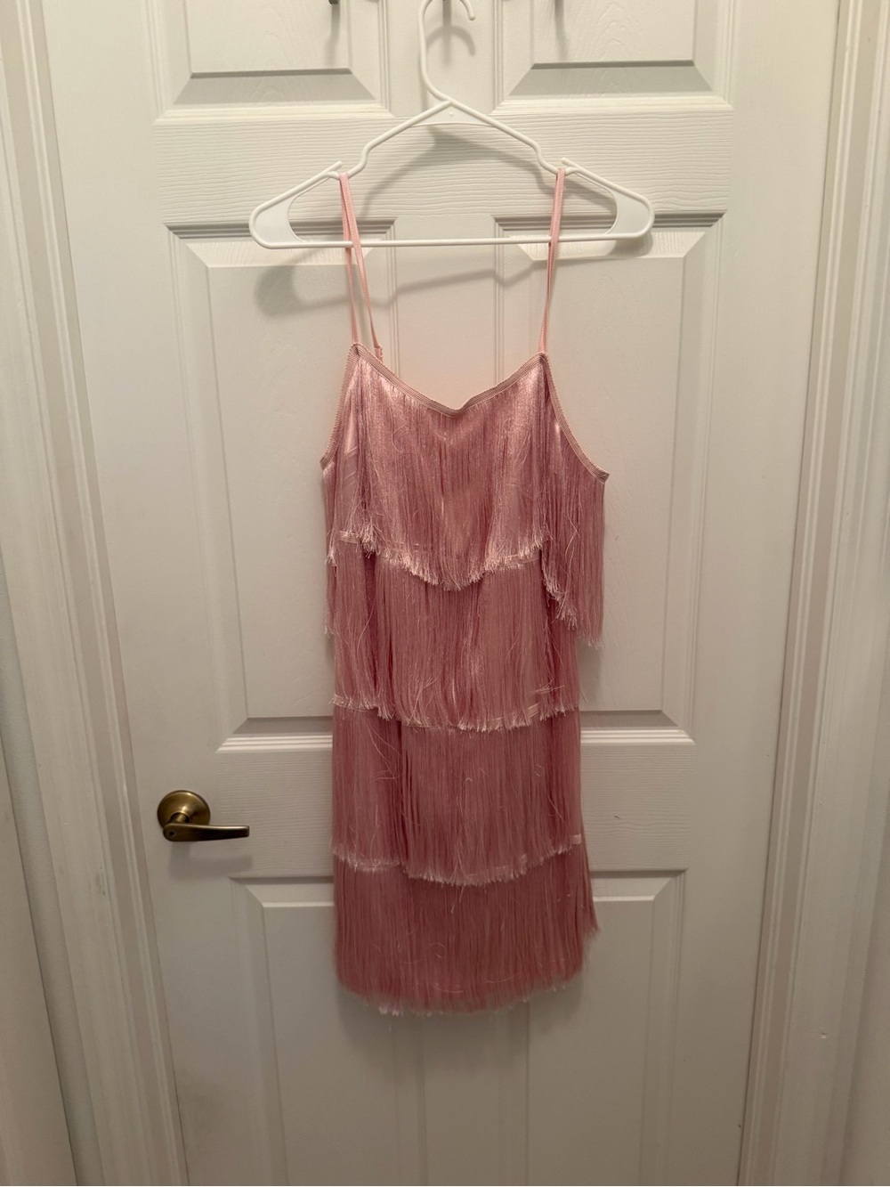 SHEIN Blush Pink Fringe Mini Slip Dress